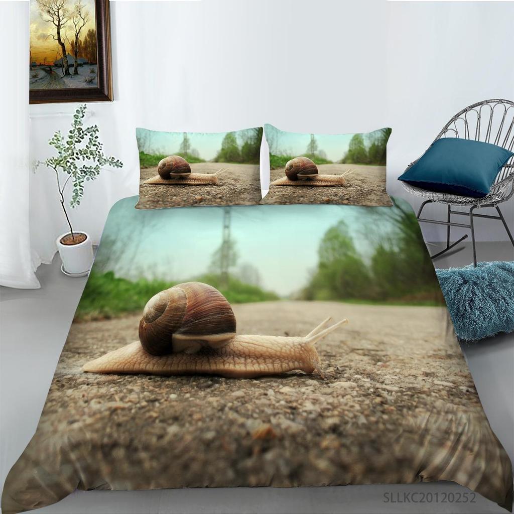 Bedding Cover Suit 2/3 Pcs Snail Home Bedclothes Unique Design Insects Quilt Covers with Pillowcase Bed Sets