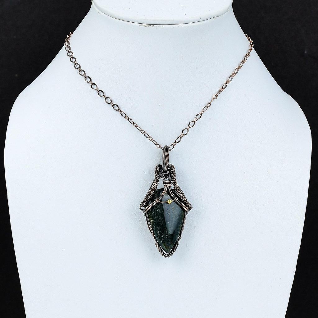 Krvavý kámen drahokam z čistého měděného drátu zabalené ručně vyráběné šperky dárkový přívěsek