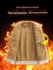 Men's Thick Corduroy Jacket with Fleece Lining - Long Sleeve Warm Cotton Outerwear