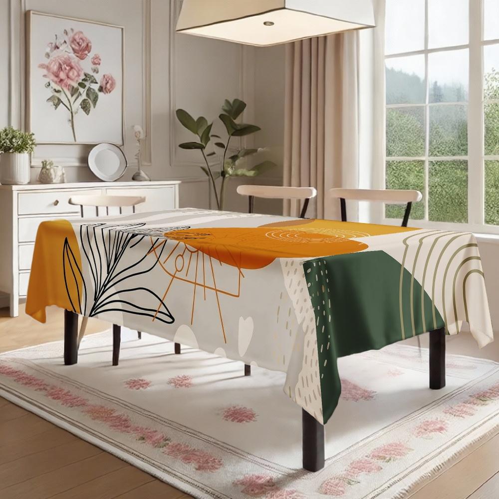 Abstract Geometric Pattern Rectangle Table Cloth for Table Decor Party Waterproof Reusable Tablecloth for Table Kitchen Dining