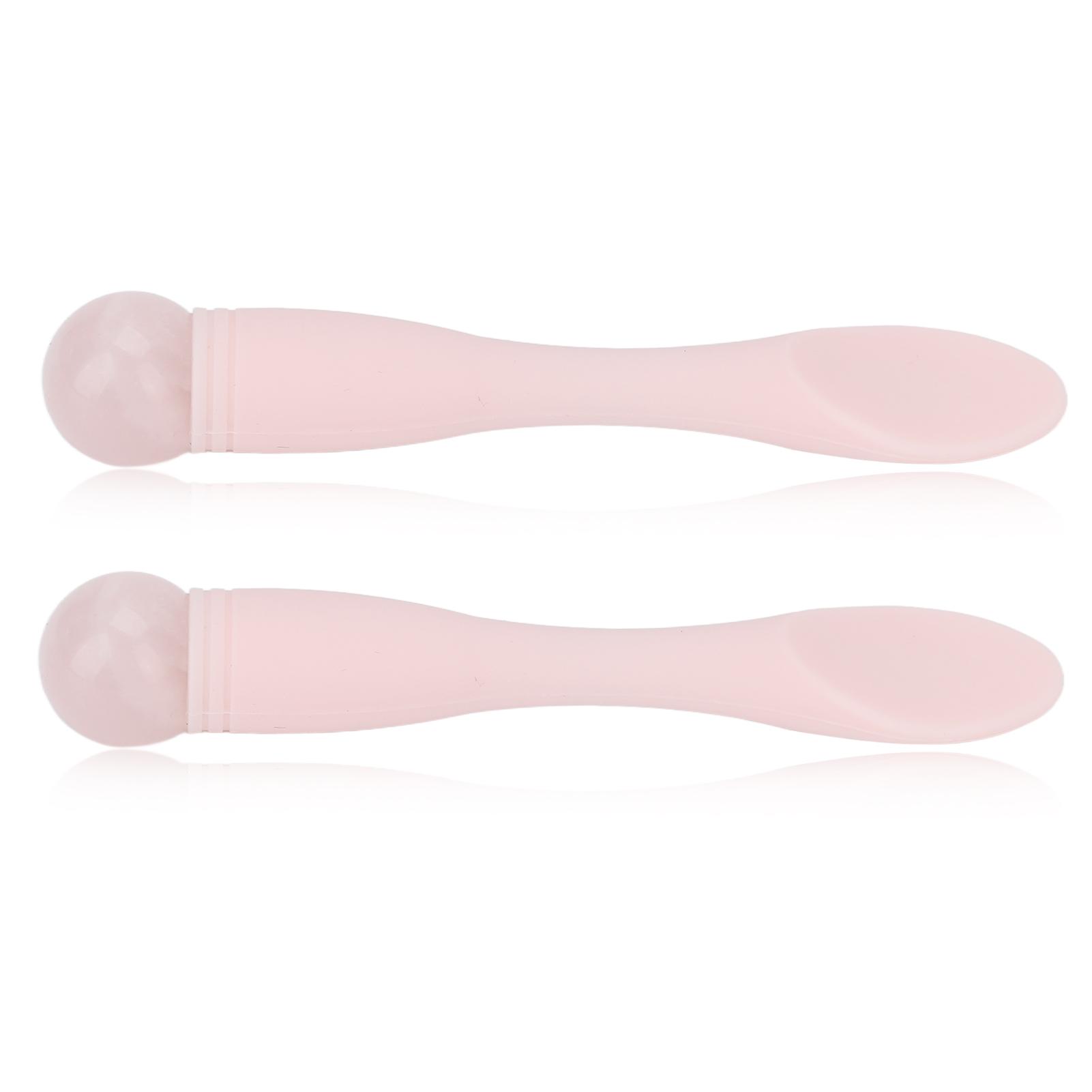 

2pcs Eye Cream Applicator Stick Double Headed Silicone Jadestone Wrinkles Remove Eye Massage Tool Pink
