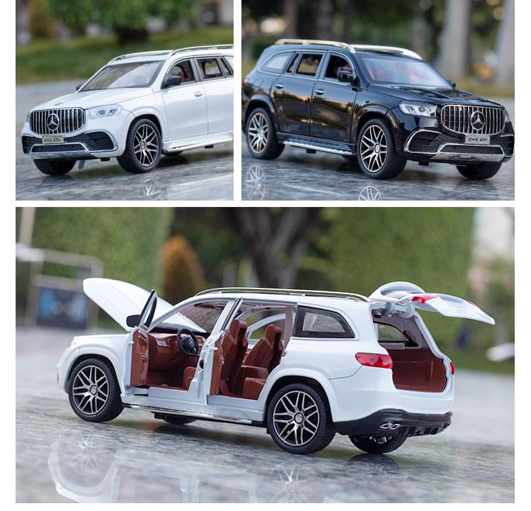 1:24 Mercedes-Benz GLS63 AMG Alloy Model Car SUV Vehicle Diecast Metal Car Simulation Sound Light Toys For Children Kids Gifts
