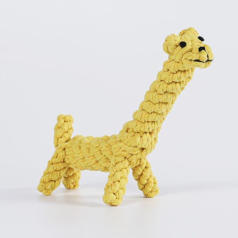 Animal Cotton Rope Knot Dog Toy Hand‑woven Molar Teeth Cleaning Bite‑resistant Chew Toy for Small Medium Dogs