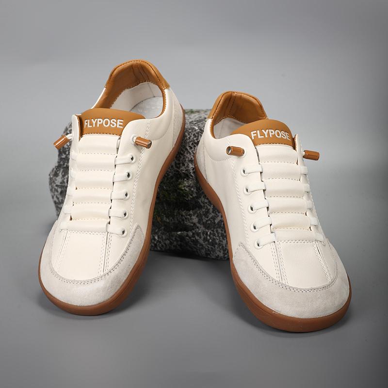 TAI PAO Wide Toe Barefoot Shoes Adjustable Slip On Walking Shoes for Unisex Minimalist Artificial Leather Sneakers