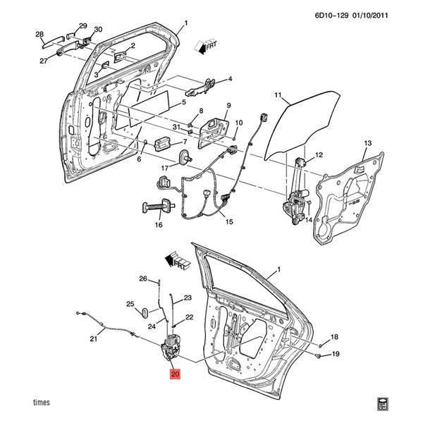 Pasuje do Cadillac SLS (05-11) Siłownik zamka tylnych lewych drzwi