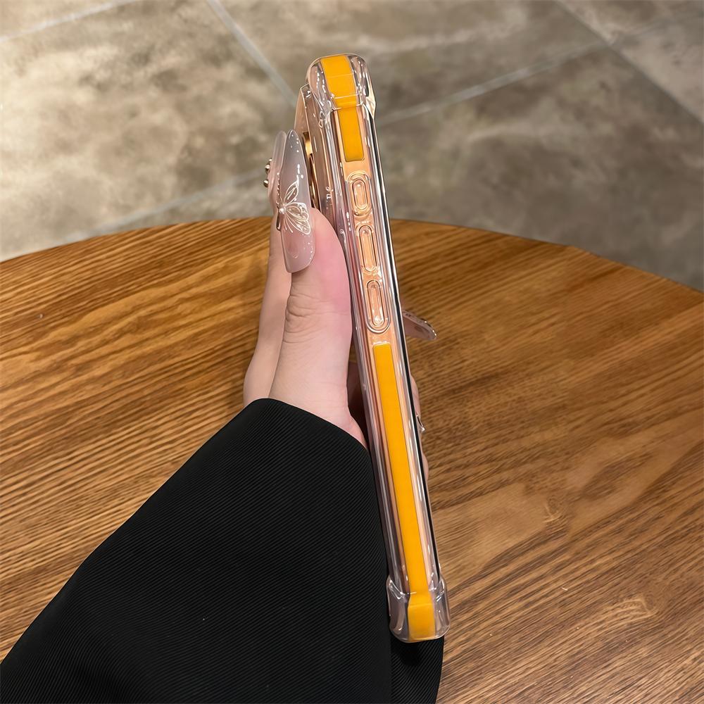 Four Corners Airbags Shockproof Acrylic Clear Case for iPhone 17 Air 16 15 14 Pro Max Clash Contrast Color Transparent Cover