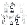 Yousheng Christmas Reindeer Statue Minimalist Artistic Deer Figurine Metal Animal Sculpture Home Office Desktop Decoration Ornament