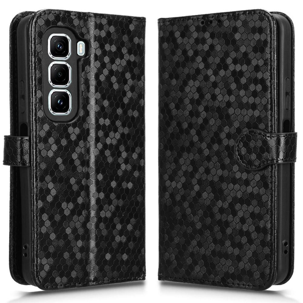 

For Infinix Hot 50 Pro 4G X6881 Wallet Case Dot Pattern Imprint PU Leather Phone Cover A