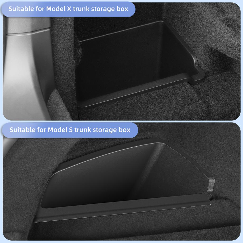 For Tesla New Model X S 2023 2024 Storage Box Rear Trunk Left Side TPE Waterproof Tool Case Car Accessories Tidying