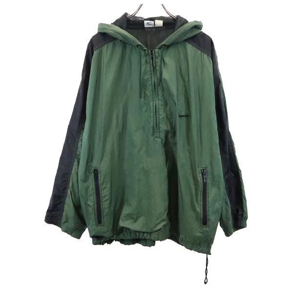 

NIKE 90s 00s White Tag Old Long sleeve Half zip Parker Khaki logo Men s Used