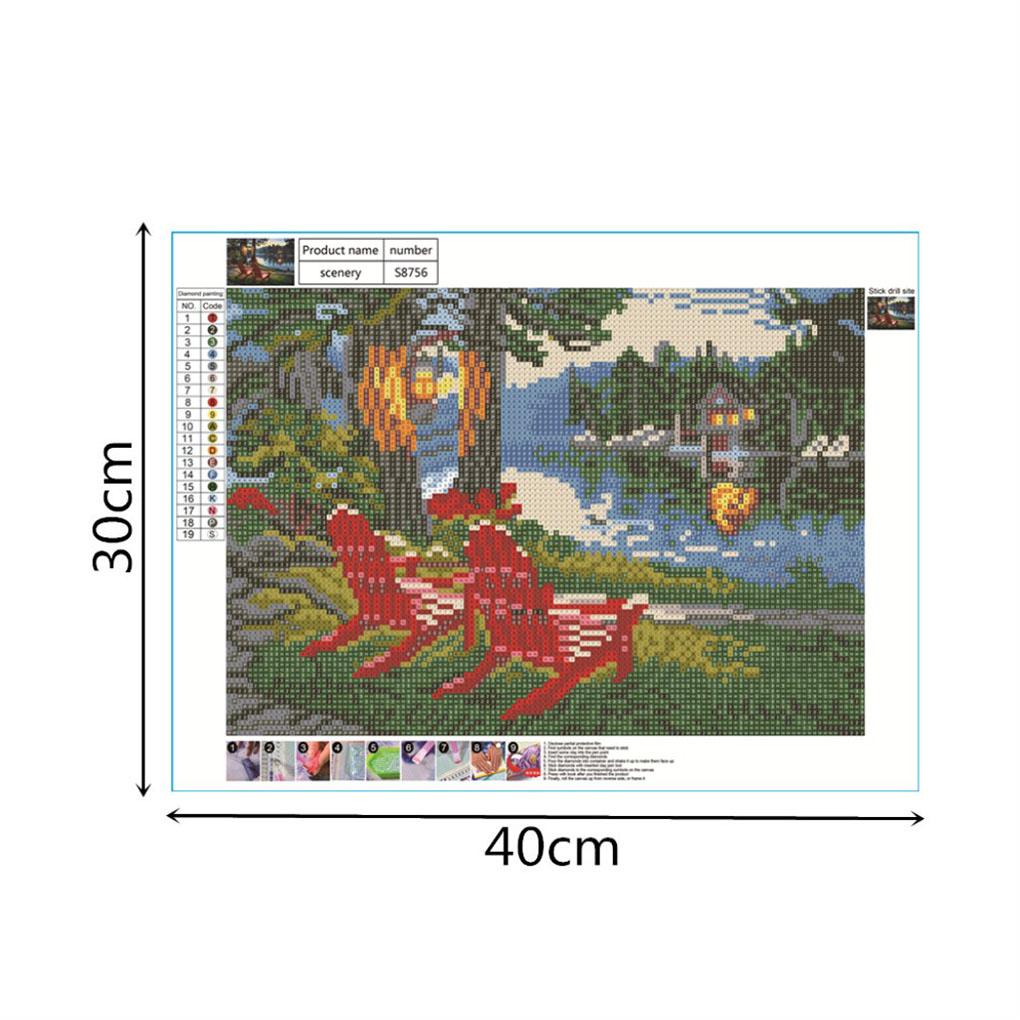 DIY Flower Scenery Crystal Stitch Living Room Diamond Needlework Bedroom Rhinestones Embroidery Painting