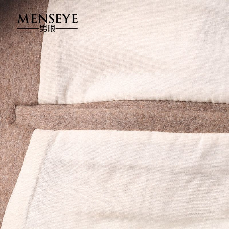 Menseye Menseye Winter Khaki Wool Overcoat