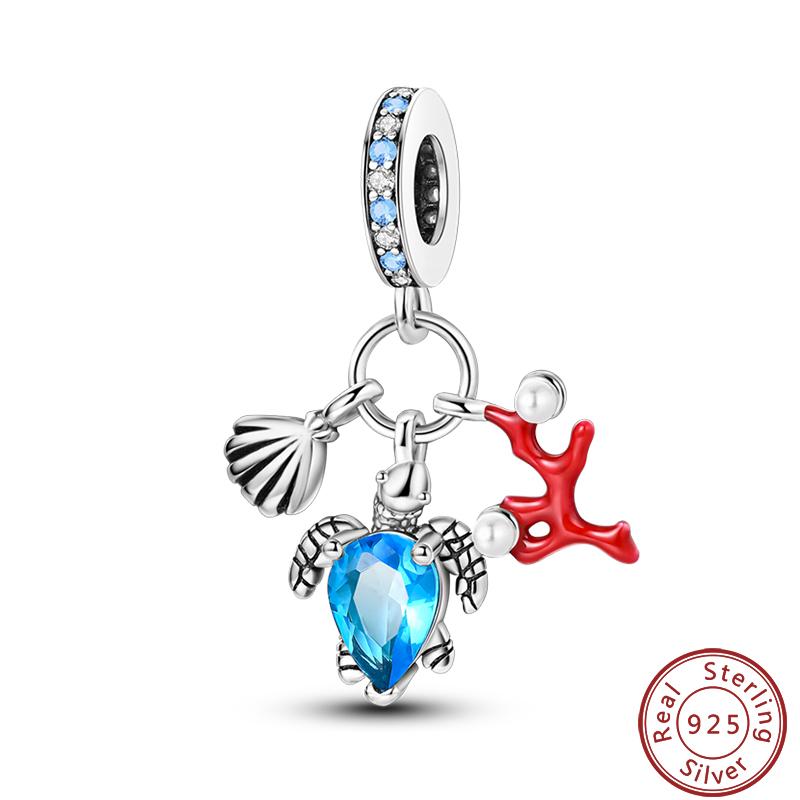 Luminous Ocean Series Copper Dolphin Turtle Octopus Charms Beads 3Mm Diy Fine Jewelry Gifts Making