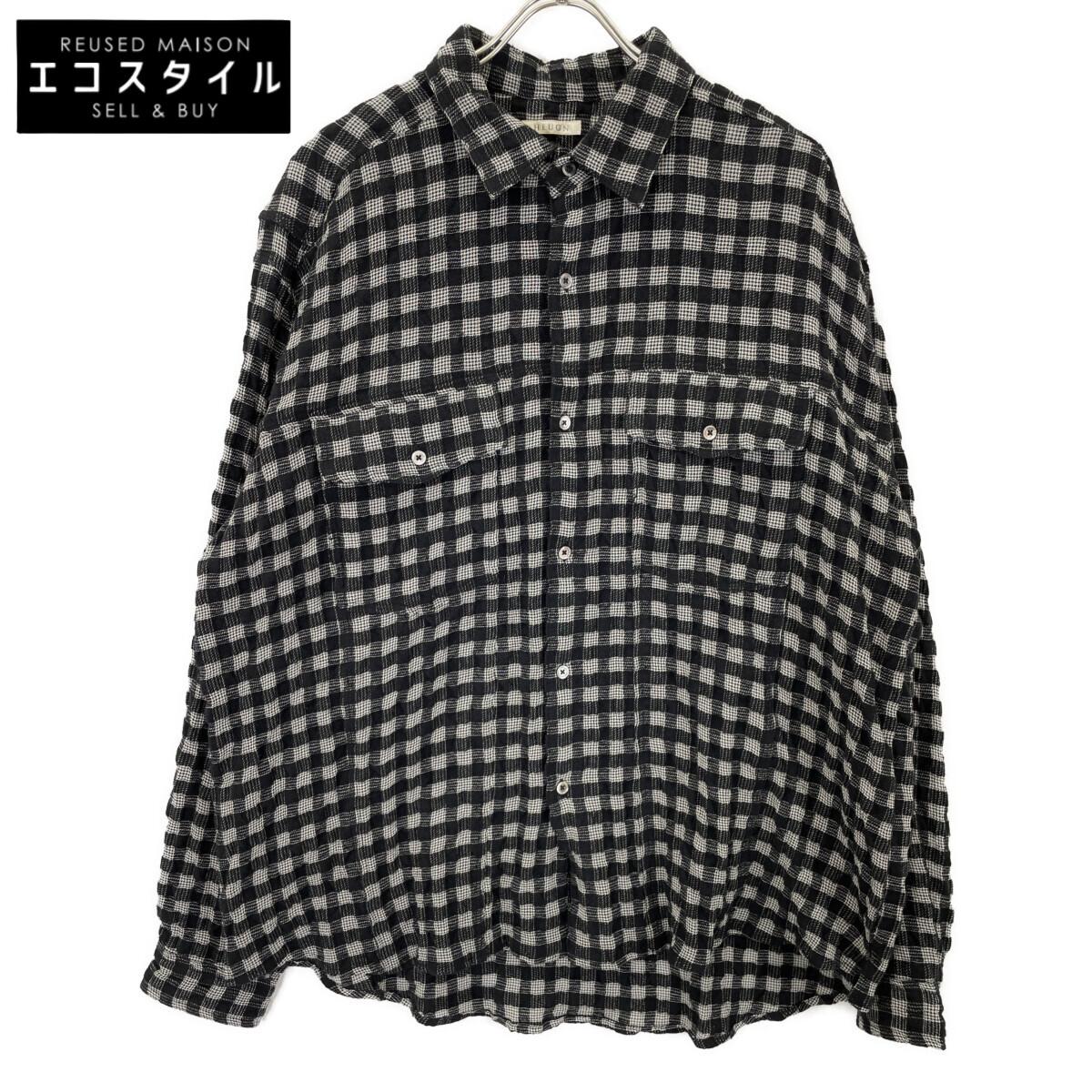 

HEUGN SHIRT056 22AW Bobby Check Wool Bobby Check Shirt tops 3 Black x grayUsed