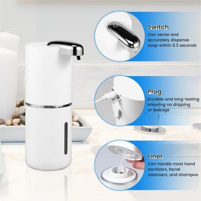 Hand Wash Dispenser 13.5OZ Automatic Wall Dispenser Rechargeable Shower Shampoo Sensor Pump 4-Step Adjustable Wall Mounted For