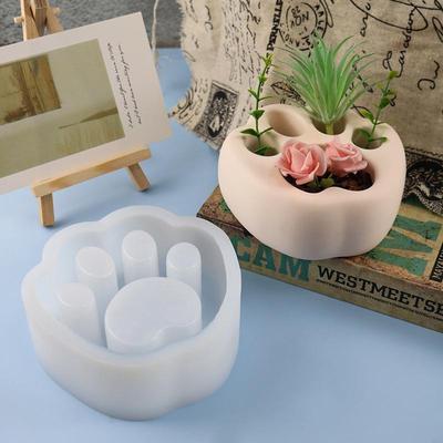 Irregular Shape DIY Drip Glue Mold Cat Claw Flower Pot Silicone Mold Home Decoration Ornaments