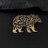 Punk Style Stainless Steel Brooch Plated Corsage Pin Trendy Polar Bear Brooch  Clothes Accessories