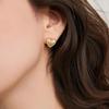 Exquisite French Zircon Heart Stud Earrings: Cold Style Titanium Steel Fashion Jewelry