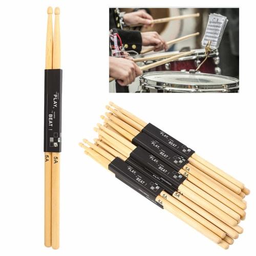 12 Pairs of 5A Wooden Drumsticks, Easy to Hold, for Drum Practice