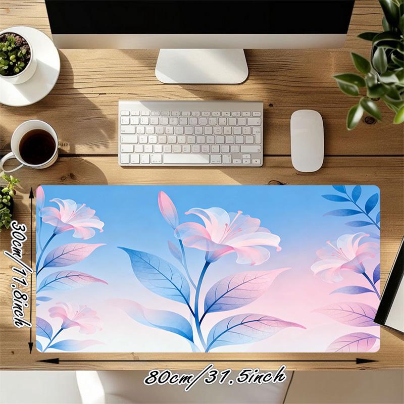 Floral Fantasy Xl Gaming Mouse Pad Nonslip Rubber Base Stitched Edge Waterproof Desk Mat For Pc Laptop Gamer Office Computer Accessories C927285