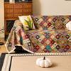 Jacquard Cotton Linen Sofa Towel Ethnic Style Thicken Settee Cloth Retro Style Living Room Dust Cover Multi Functional Blanket