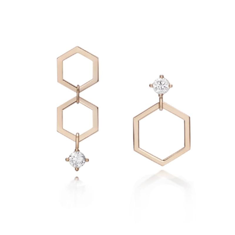CRANNE 14k Hexagon Earrings C24EG064