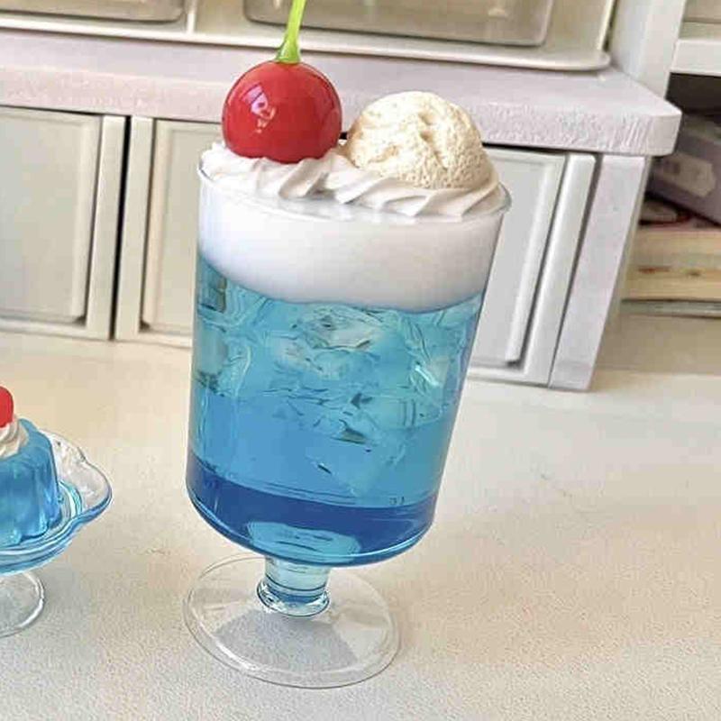 Showa Style Tea Ornaments Ancient Honeydew Melon Soda Jelly Cute Girl Dripping Glue Finished Product 2D Photo Props Green Gift