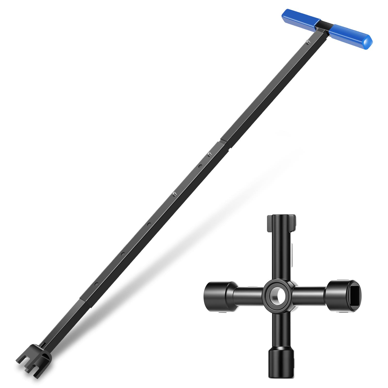 

Water Meter Valve Key 16.9-37.2inch Wrench Multi-purpose Water Shut Off Tool Adjustable Length Water Meter Wrench for Water Pipe