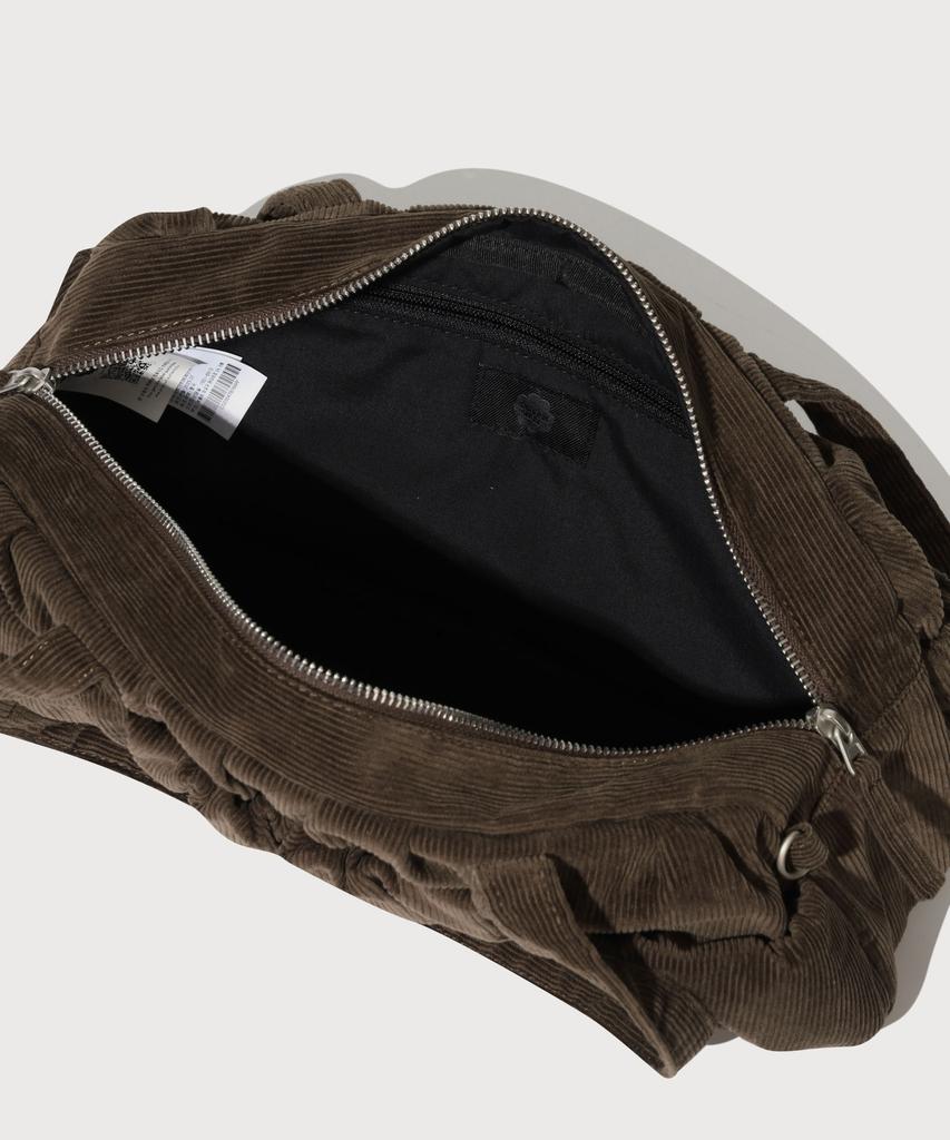 Covernat Woman Clover Heart Bubble Corduroy Duffle Bag Brown