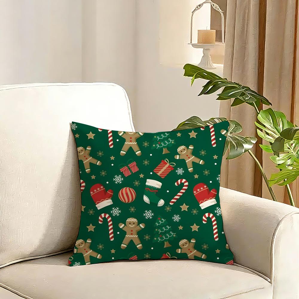 Merry Christmas dear Santa Claus Cushion Cover Reversible Plush Pillow Cover Soft Fluffy Home Decor for Sofa Bedroom