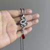 Gothic Retro Sliver Color Snake Red Venom Water Drop Tassel Pendant Necklace for Women Halloween Witch Jewelry Accessories Gifts