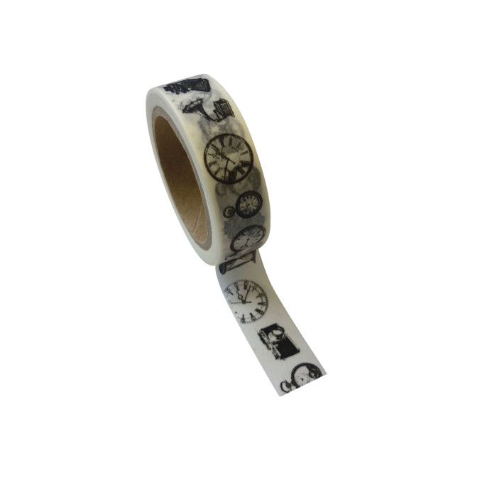 Decorative Adhesive Tape - Old Appliances - 15 Mm X 10 M - Repositionable - Vintage Pattern - Mixed