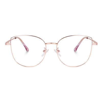 Poshh Eyewear Blue Light Blocking Computer Eyeglasses for Women | Premium Cat Eye Glasses | Anti Glare & UV Protection Frames | (Rose Gold)