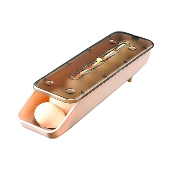 Kjøleskap Eggoppbevaringsboks Stor Kapasitet Sklisikker Stabelbar Design Lett å Rengjøre Automatisk Skyve Eggbrett Dispenser