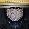 CAOSHI Bling Bling Cubic Zirconia Silver Color Rings for Women Gorgeous Engagement Wedding Accessories Statement Jewelry Gifts