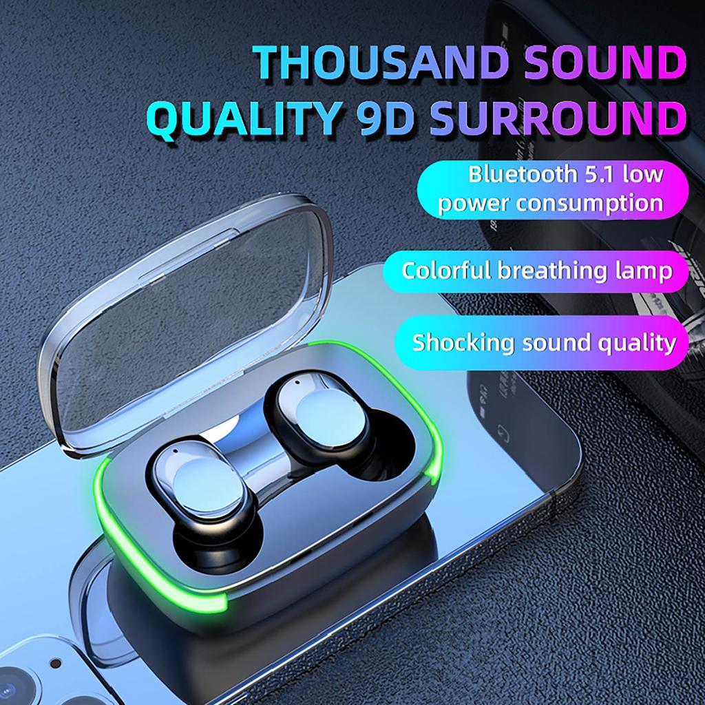  T-WS Y60 Fone Bluetooth Earphones Wireless Headphones Stereo Bass Music Earbuds Digital Display T-ouch Control Headset