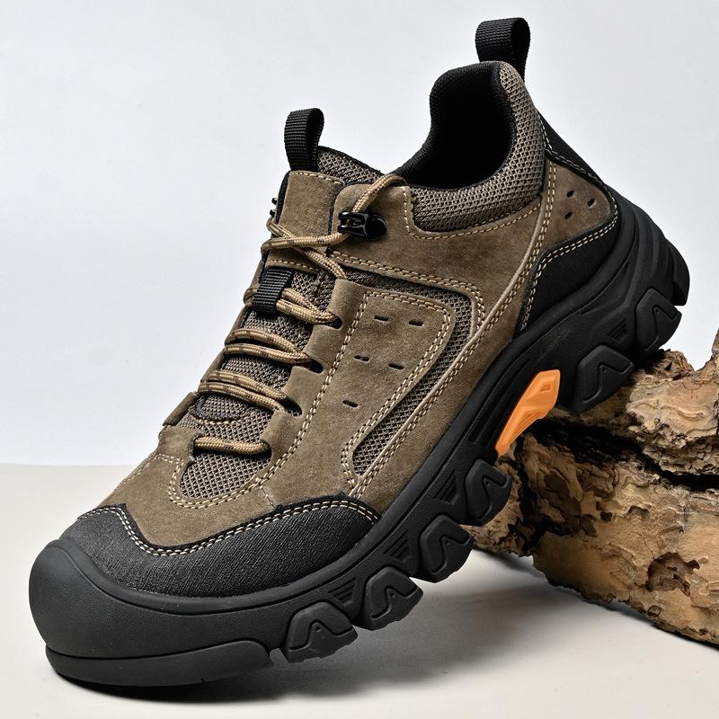 Mountaineering Men's Shoes Live Broadcast New Autumn Soft-soled Non-slip Bag Head Tooling Shoes Low-top Lace-up Thick-soled Outdoor Casual Shoes