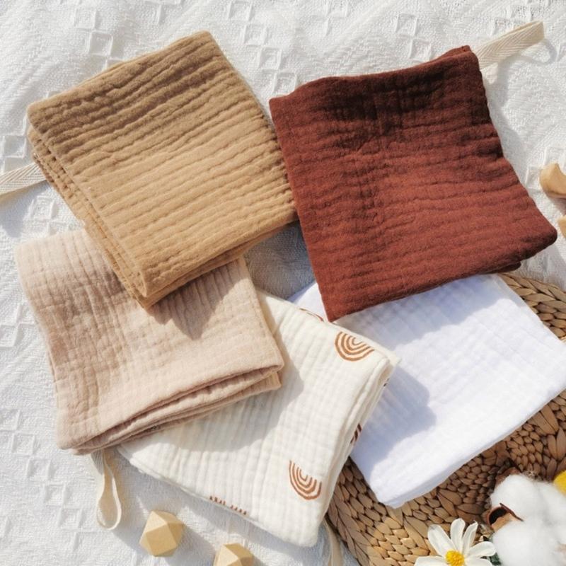 Thick 4 Layer Face Towel Soft Absorbent Baby Square Towel Comfortable Washcloths for Newborns 3pcs Set 25x25cm