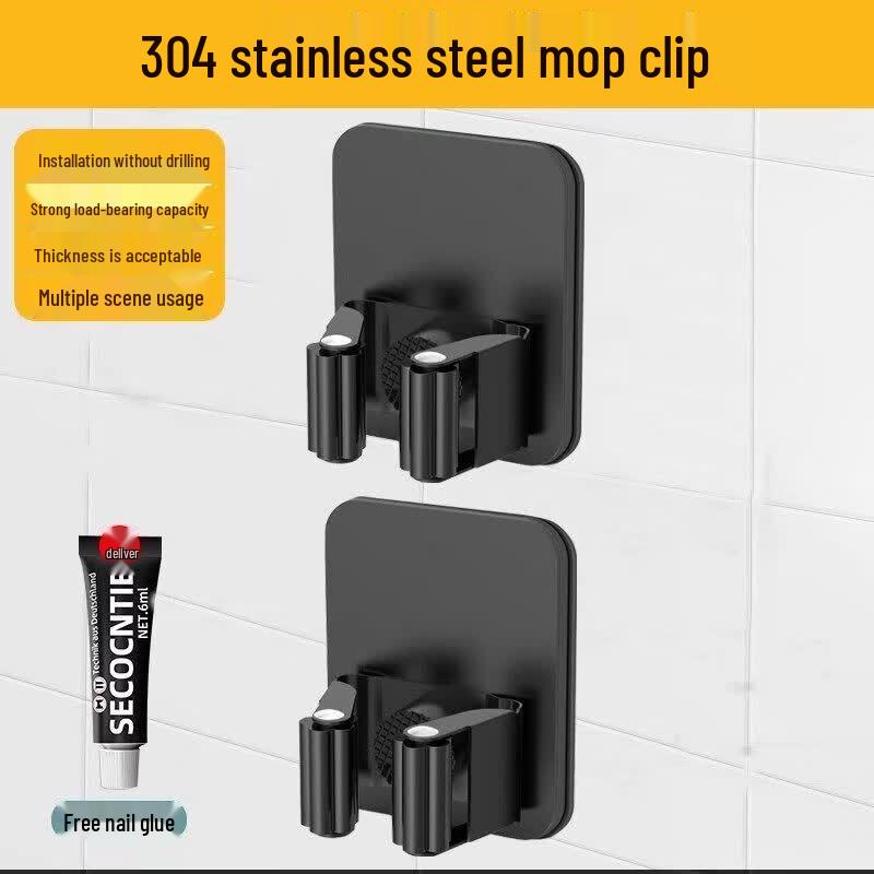 LIEI Stainless Steel Suction Cup Mop Holder
