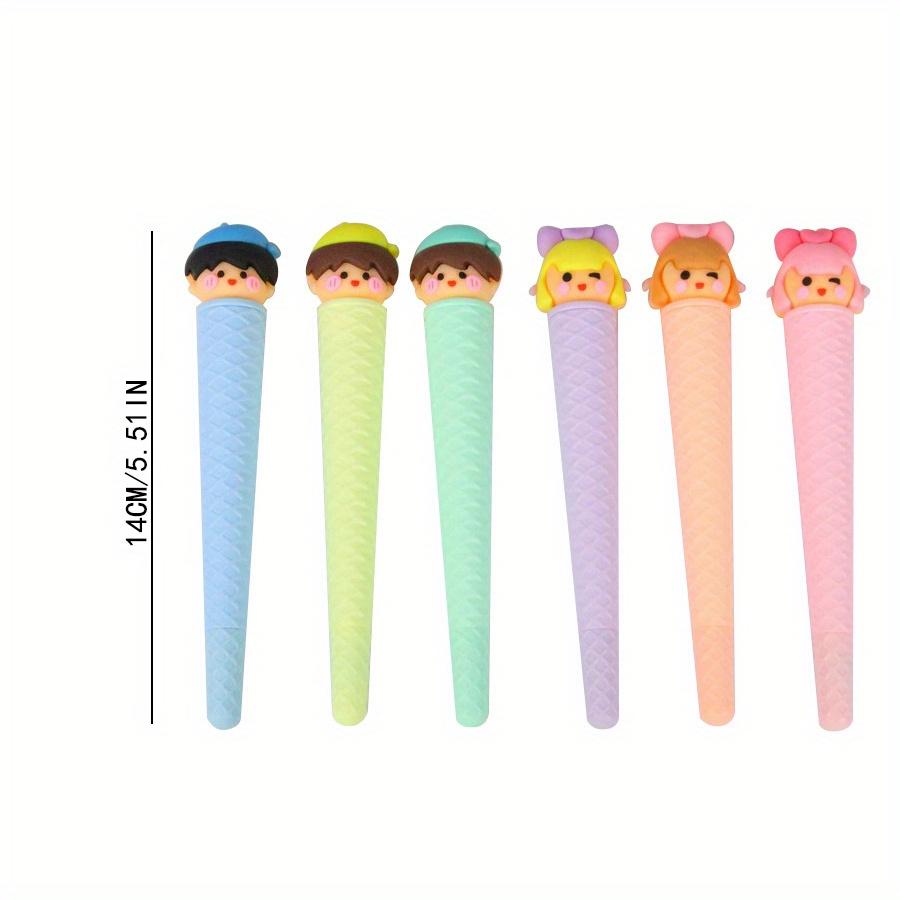 Back To School Season 10pcs 0.5mm High-looking Cartoon Plastic Cone Gel Pen Cute Ice Cream Shape Creative Stationery Prize Gift Water Pen