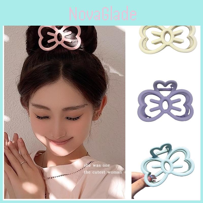 Adorable Butterfly Bow Hair Clip For Girls Sweet Blue Bow With Hollow Design
