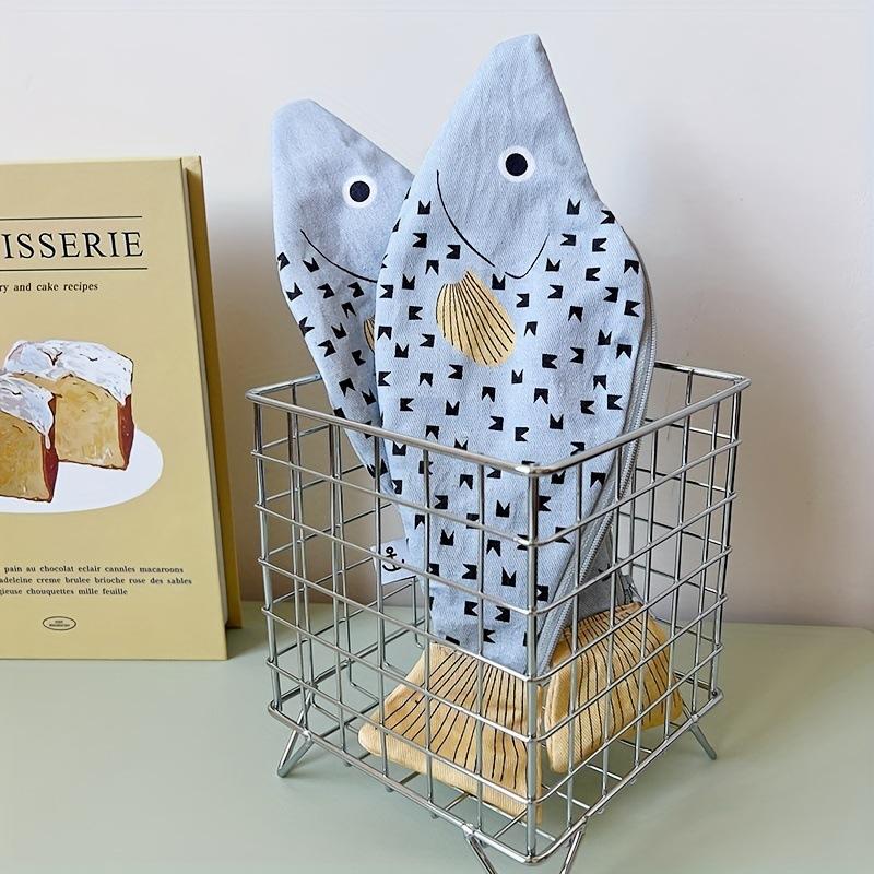 Kreatives Fisch-Federmäppchen Einzigartige Fisch-Aufbewahrungstasche Schülergeschenk Büro-Schreibwaren PU-Material Lernzubehör