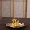 Renjzle Incense Holder, Spill-Proof, Dragon Design, for Buddhist Altars, Zodiac Decoration, Small, Meditation, Gold
