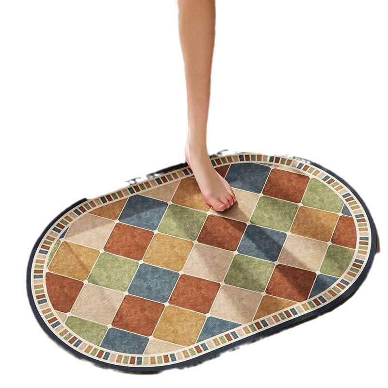 American Luxury Retro Diatomaceous Mud Mat Moisture-wicking Quick Dry Non-slip Mat Bathroom Bath Area Door Dirty Foot Pad