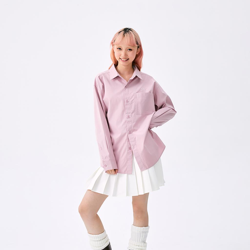 New MLB MONOGRAM Collection New York Yankees SS25 Shirt Unisex Heather Gray Purple 3AWSM0651-50PPM