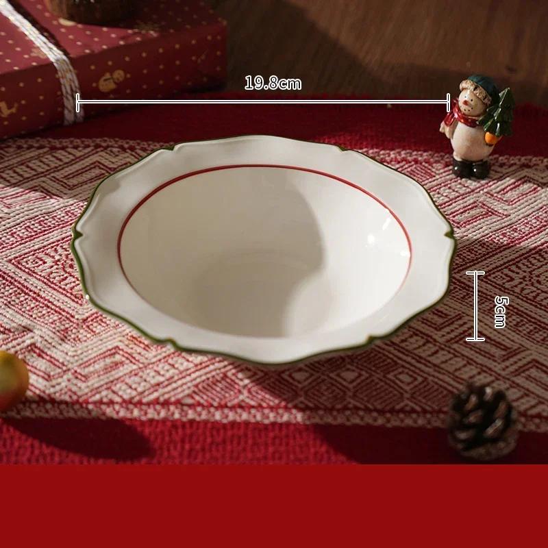 Creative Christmas Tree Ceramic Plate Set High End Restaurant Dessert Plates Breakfast Delicious Salad Plate Exquisite Tableware