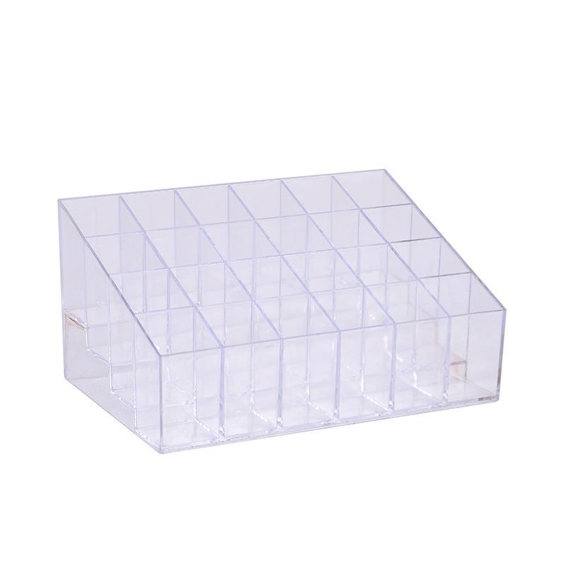 Transparent 24-Slot Lipstick and Nail Polish Organizer Box прозрачный