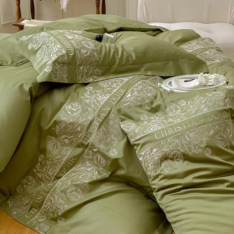 100 Count Long Staple Cotton Bedding Set Plant Flower Patterns Embroidered Duvet Cover TwinFull QueenSize Bed Sheet Fitted Sheet