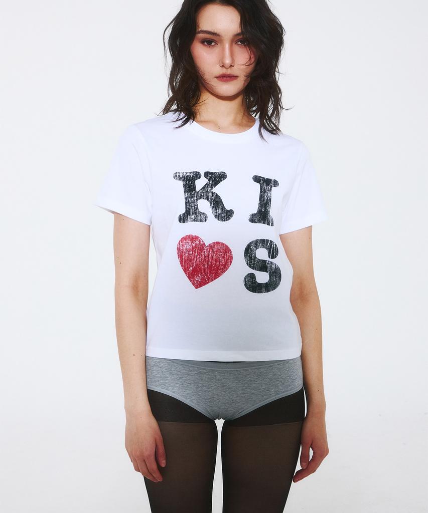 Kimseupeulesikoteunmakes Kuss Mar Logo T-Shirt Weiß