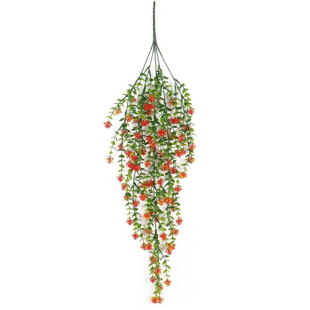 High Quality Colorful Artificial Flowers Leaf Decorations Realistic Faux Flower Vine Morning Glory Vines Wall Hanging Ornament